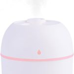 Portable Mini Humidifier Small Cool Mist Humidifier Personal Desktop USB Powered Super Quiet for Travel Car,Office,Baby Bedroom, Night Light, 2 Mist Modes, Auto Shut-off