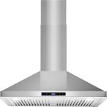 Vista Collection 380 CFM Ducted Wall Mount Range Hood, Touch Controls, LED Lights, Stainless Steel