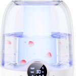 Humidifiers for Bedroom, 3L Tank for 30H 20dB Quiet Mist Time, Dual Nozzles, LED Lights, Smart Timer (2/4/8 Hours), Auto Shut-Off, Perfect for Baby and Large Rooms, (White)
