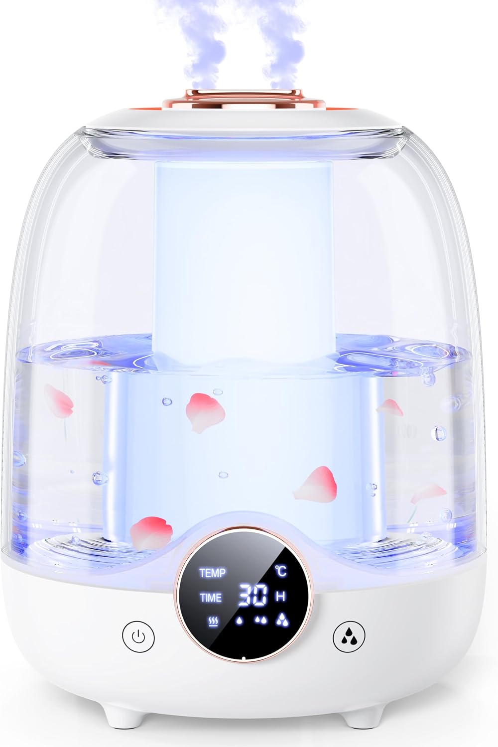 71AuUCgnjtL._AC_SL1500_.jpg Humidifiers for Bedroom, 3L Tank for 30H 20dB Quiet Mist Time, Dual Nozzles, LED Lights, Smart Timer (2/4/8 Hours), Auto Shut-Off, Perfect for Baby and Large Rooms, (White) - Image 1