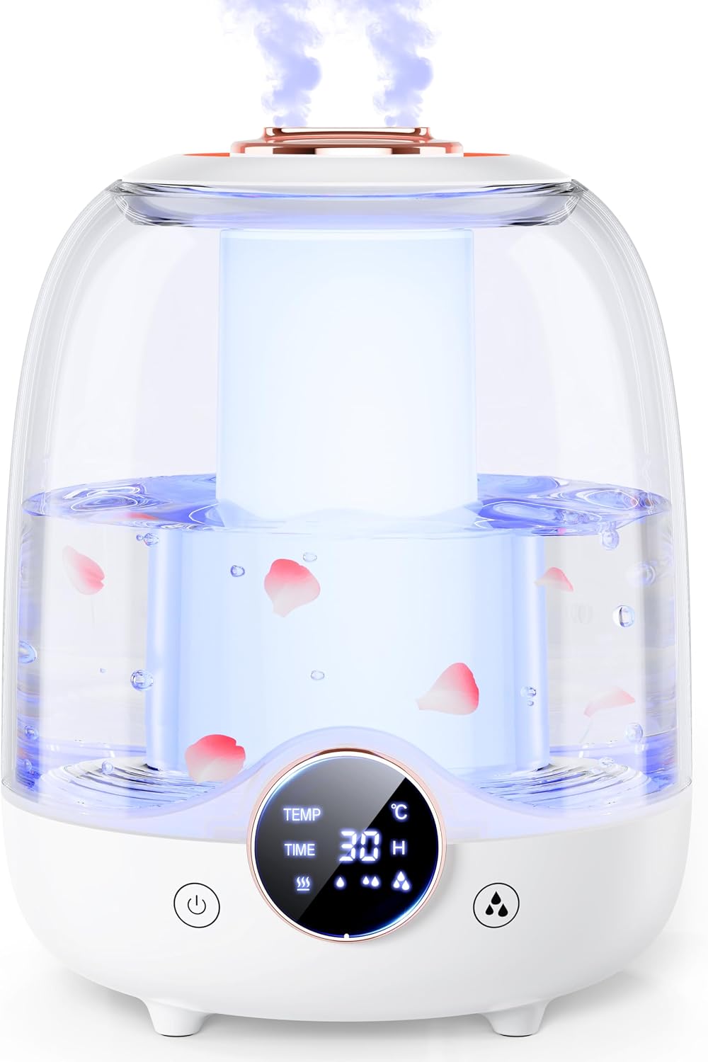 71nDQzOaiPL._AC_SL1500_.jpg Humidifiers for Bedroom, 3L Tank for 30H 20dB Quiet Mist Time, Dual Nozzles, LED Lights, Smart Timer (2/4/8 Hours), Auto Shut-Off, Perfect for Baby and Large Rooms, (White) - Image 1