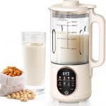 50oz Nut Milk Maker Machine, 10 in 1 Automatic Plant Based Milk Maker for Homemade Oat, Coconut, Chowder, Juice, Soy Milk with 20 Blades,Delay Start, Boil Water, Keep Warm & Auto Clean
