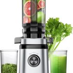 Juicer Machines, Cold Press Juicer with 4.41" Wide Feed Chute, 350W Slow Masticating Juicers for Whole Vegetables & Fruits, High Juice Yield, Easy to Clean, Large Auger, Silver